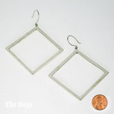 Square Plain Earrings Mexican Sterling Silver